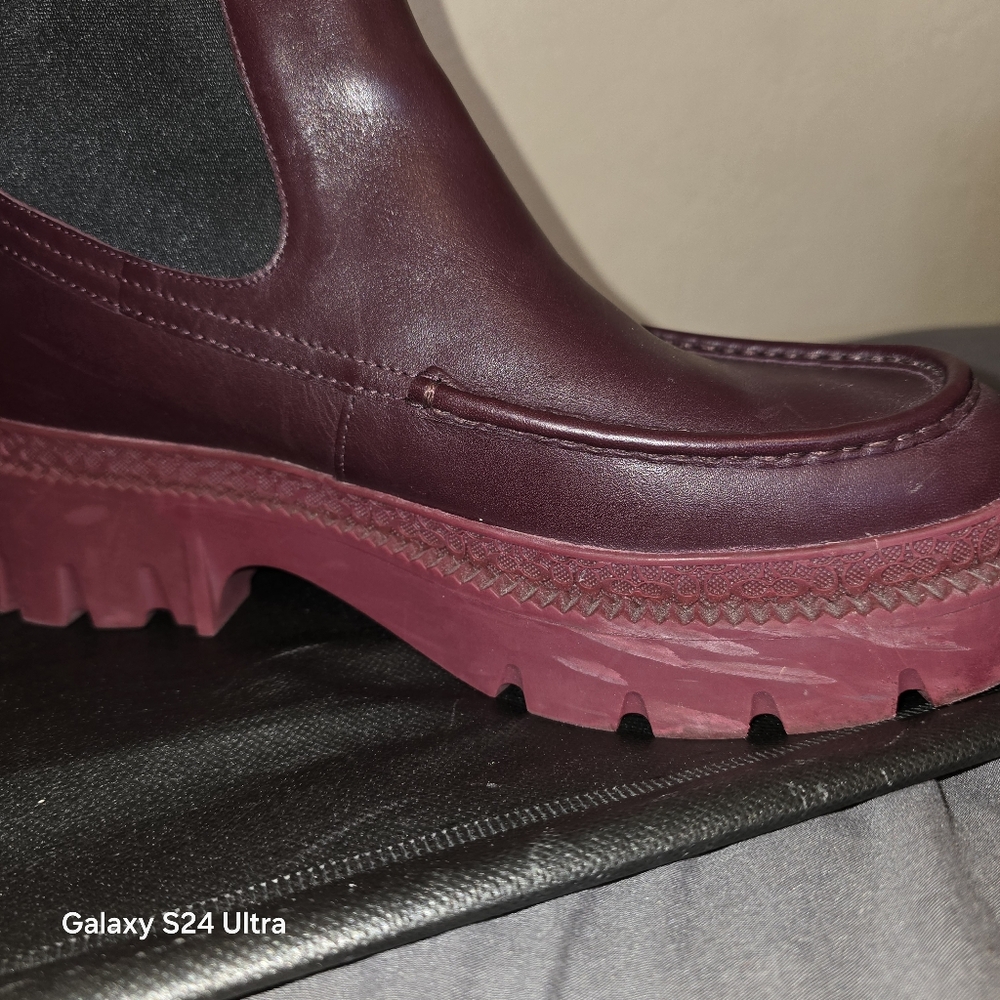 Coach Joey Leather Bootie  Size 10 ,Burgundy